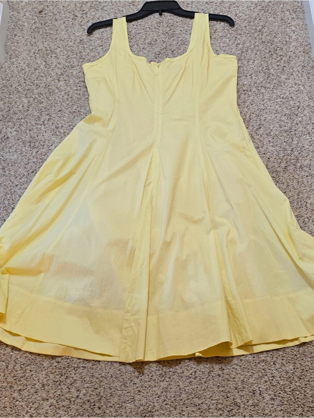 Talbots Lemon Yellow Sleeveless Midi Fit-and-Flare Dress